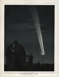 Der große Komet von 1881 (Komet C/1881 K1). Beobachtet in der Nacht vom 25. auf den 26. Juni um 1h. 30m. A.M. (Tafel XI der Trouvelot Astronomischen Zeichnungen 1881)